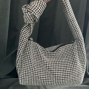 Elegant Silver Rhinestone Women's Bag